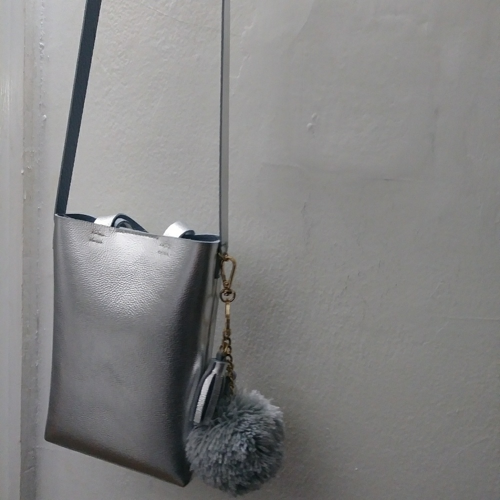 Miniature hobo bag in faux leather